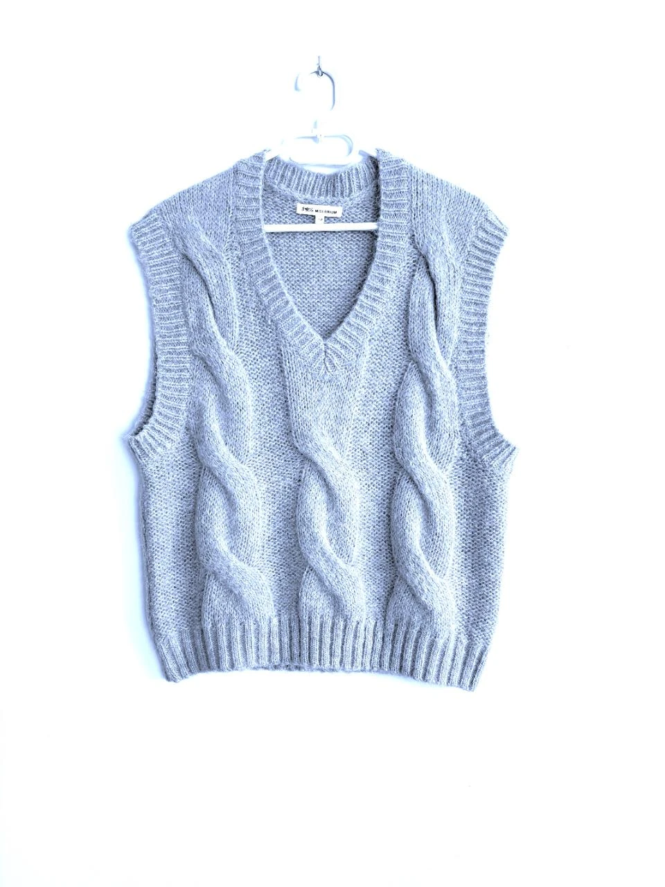 Millenium debardeur – babyblauw – taille unique – kabelgebreid